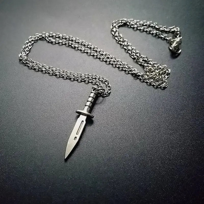 Collier Inox Pendentif Couteau