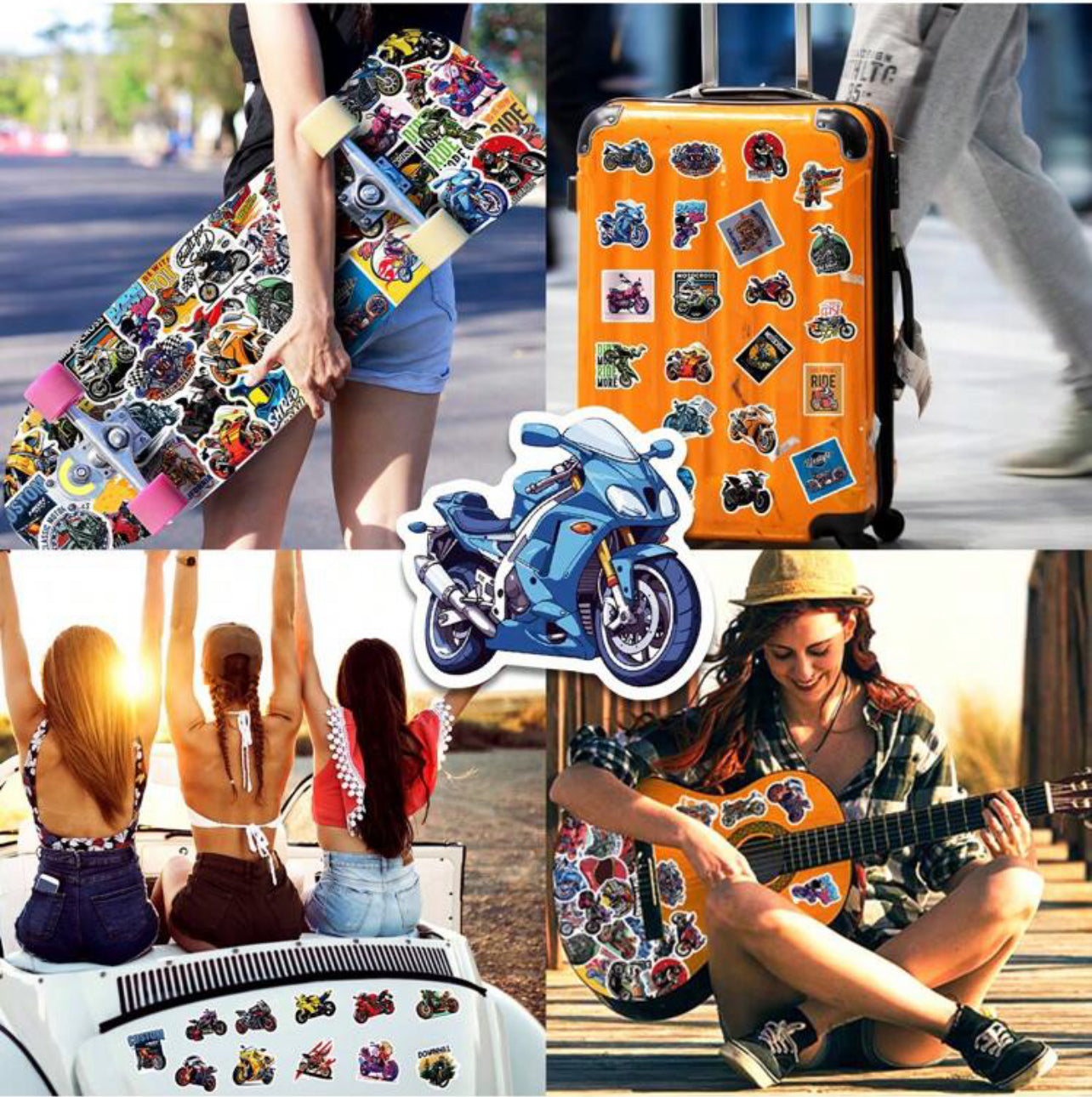 Stickers motos - x10 pièces