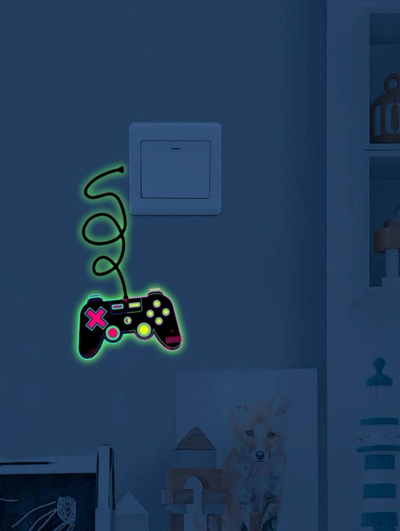 Autocollants Lumineux en Forme de Manette de Jeu - 1 pièce