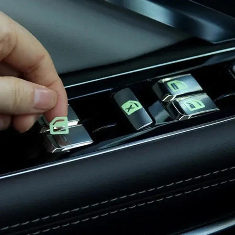 Autocollants Lumineux pour Commandes de Vitres - 16 pièces