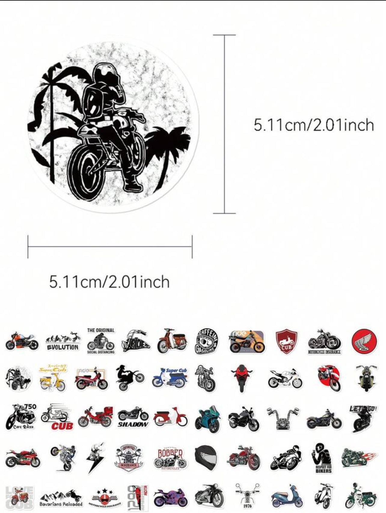 Autocollants Motos - x10 Pièces