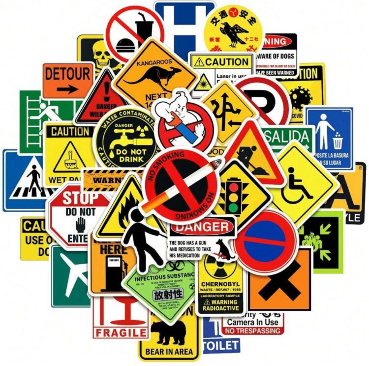 Autocollants Signaux de Sécurité - x10 pièces
