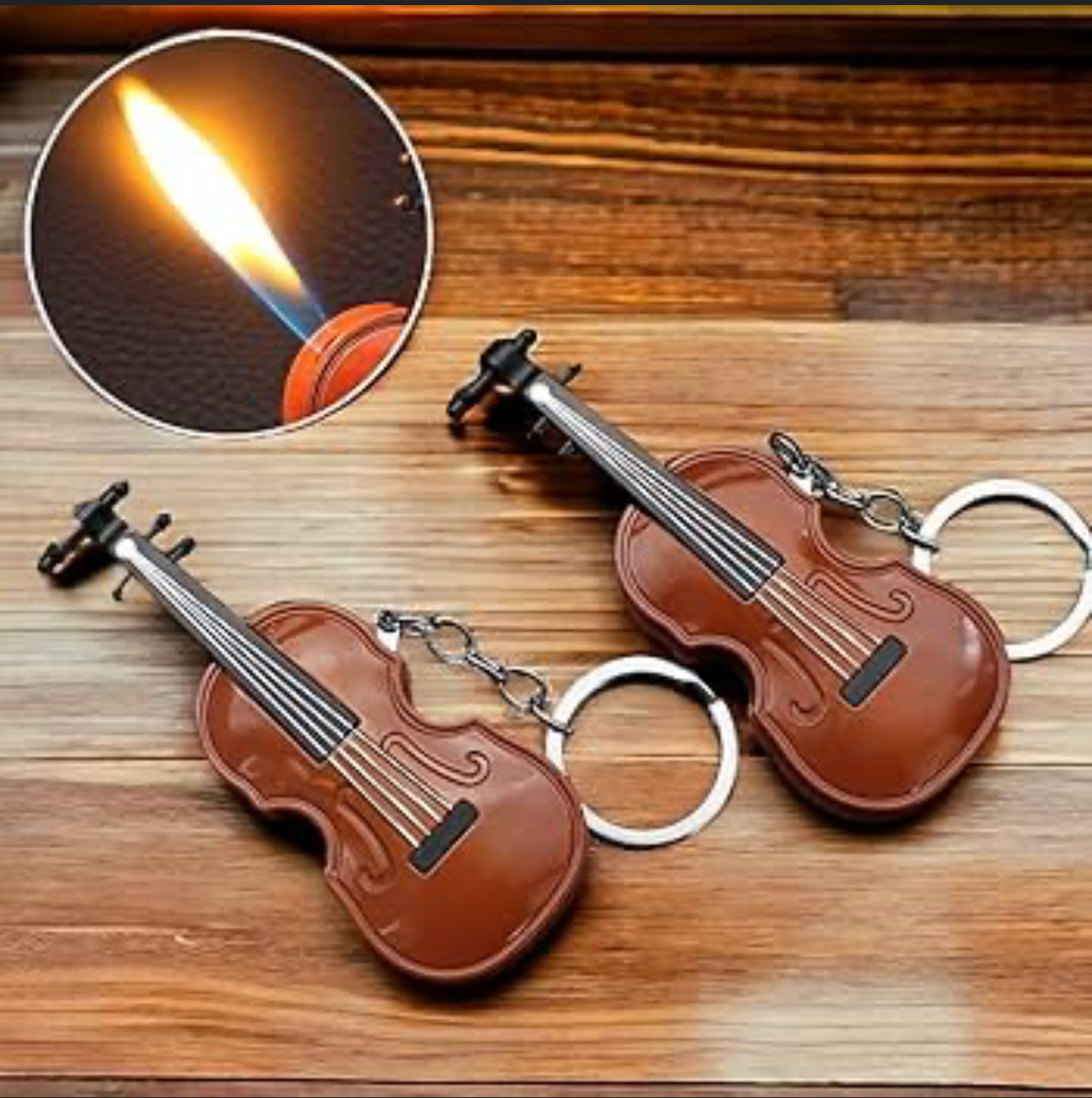 Briquet Miniature Violon - Design Original avec Porte-clé