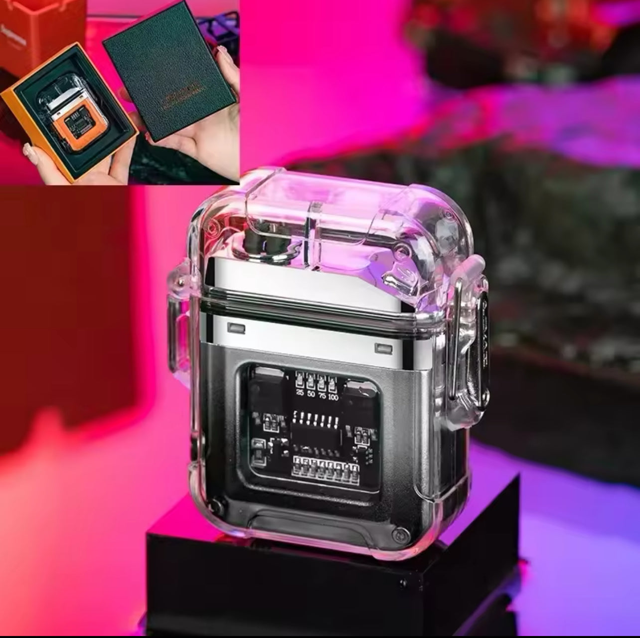 Briquet Électrique Double Arc avec Lumière LED