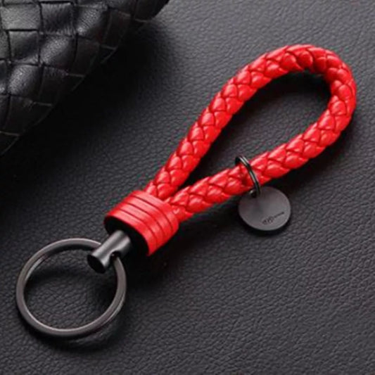 Porte-clés cuir tressé