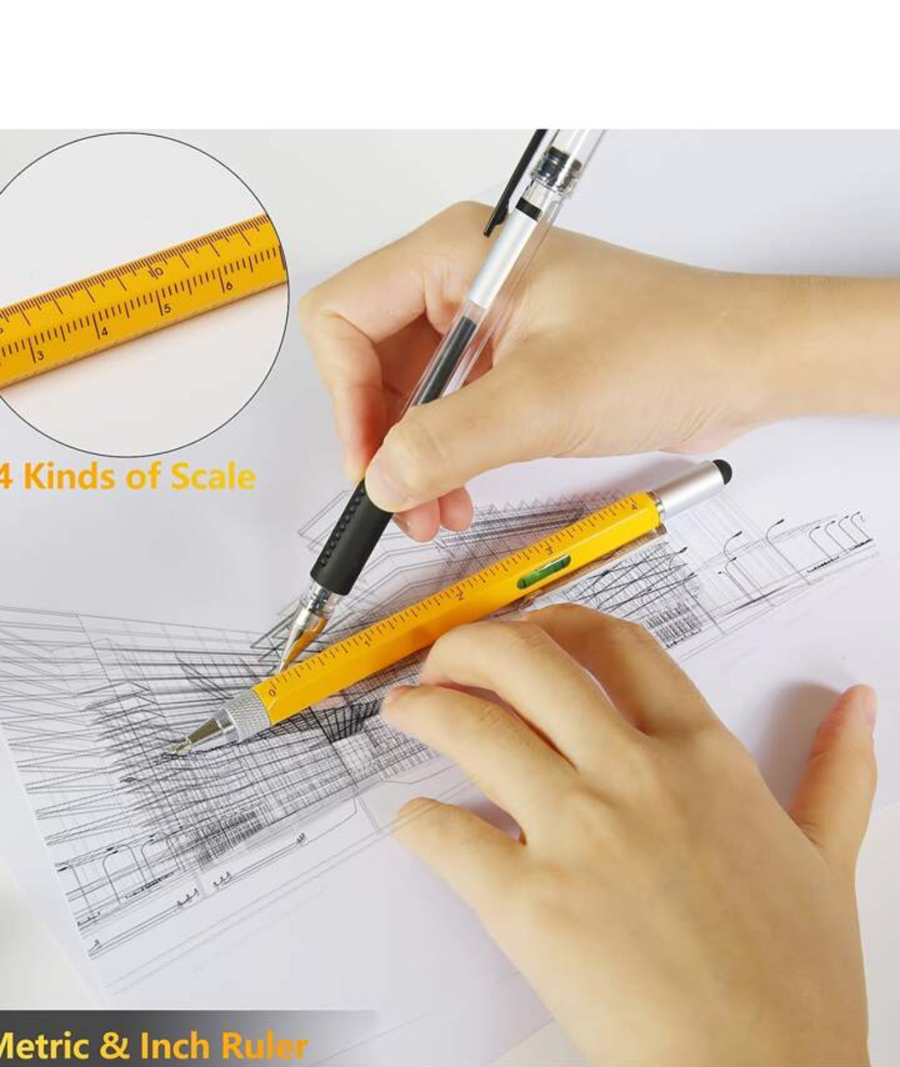 Stylo Multifonction Pratique Jaune