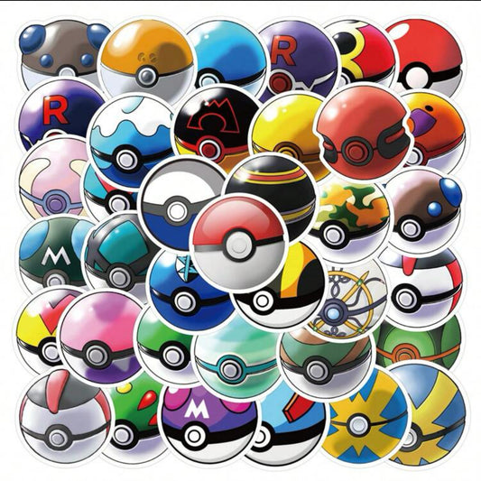 Pokeballs Stickers - x10 pieces