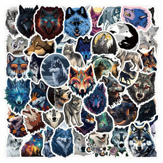 Stickers de loups - x10 pièces