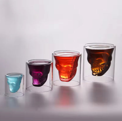 4 Verres Crâne Double Paroi