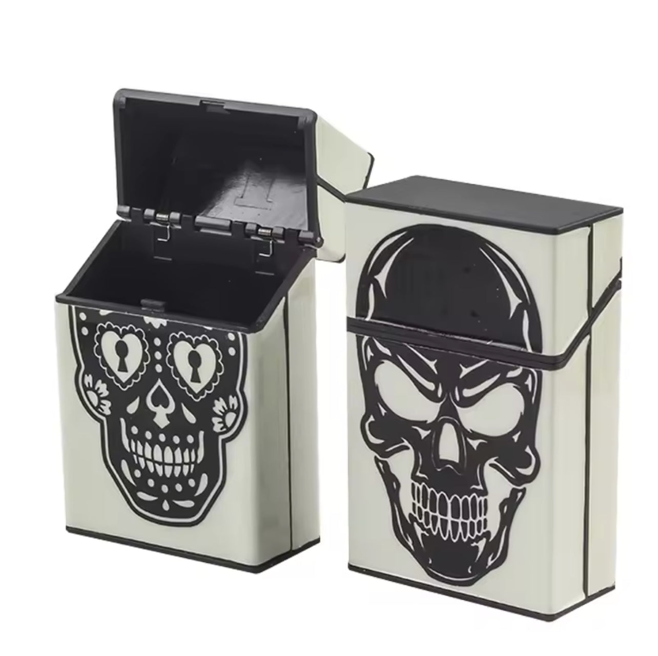 Boîte à Cigarettes Crâne Fluorescente