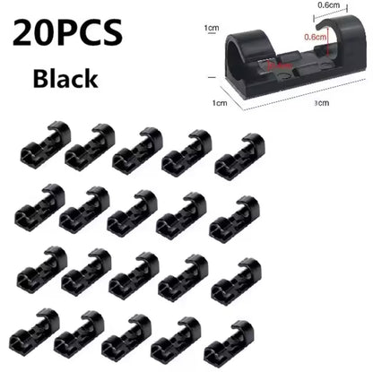 Clips Organisateurs de Câbles (Lot de 20)
