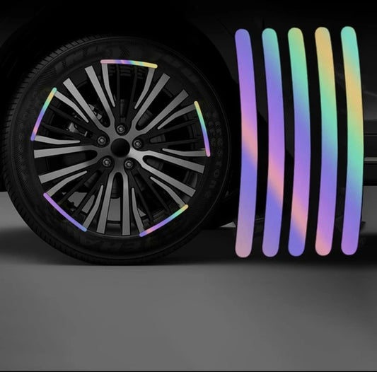 Autocollants de Jante de Voiture - Effet Arc-en-Ciel - 20 pièces