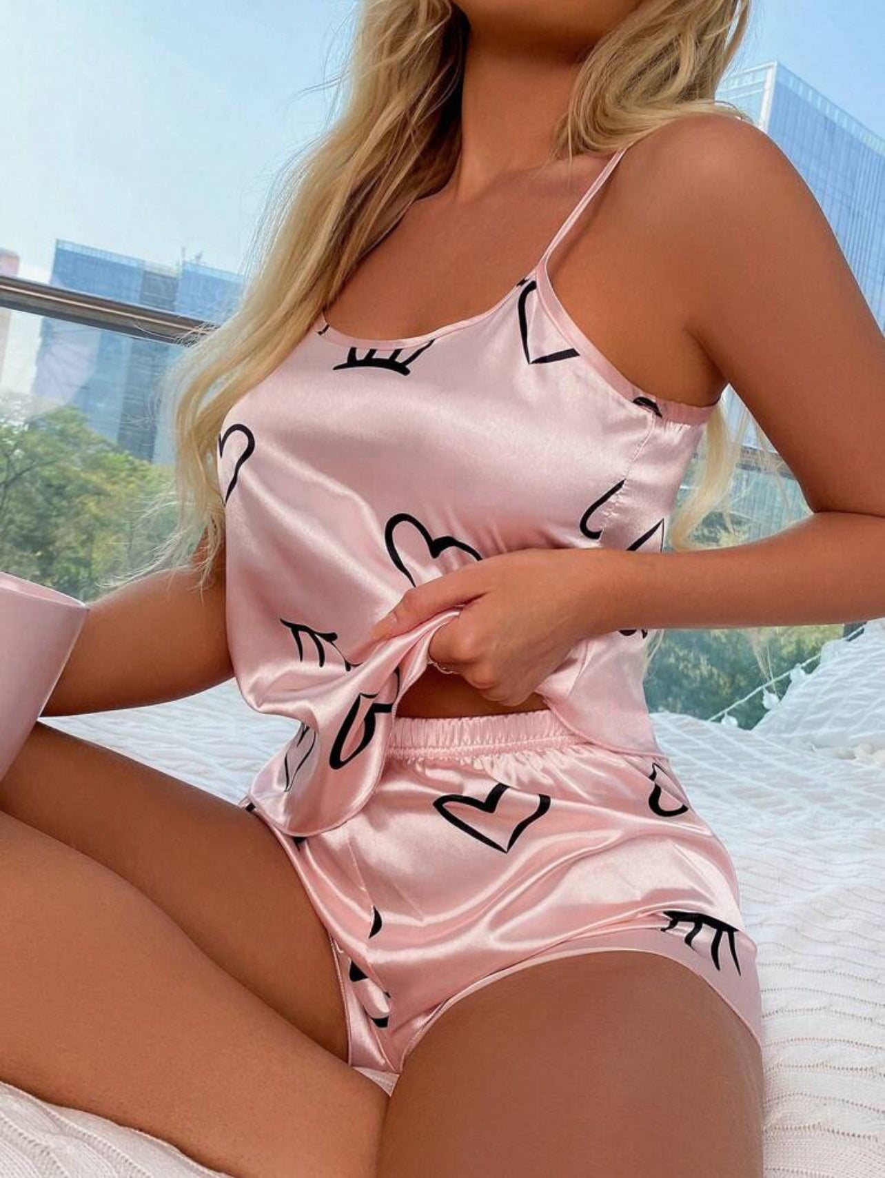 Pyjama Satin Cœur