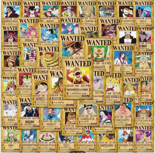 Stickers Wanted One Piece - x10