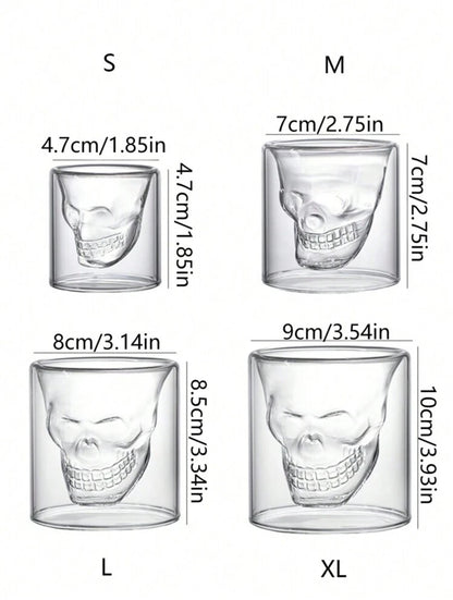 4 Verres Crâne Double Paroi