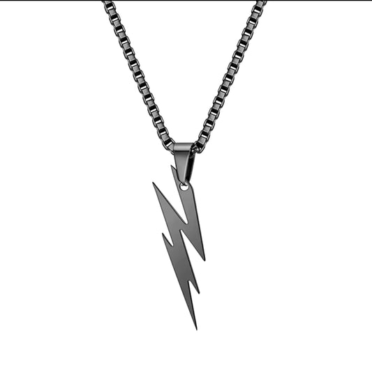 Collier Éclair Acier Stylé