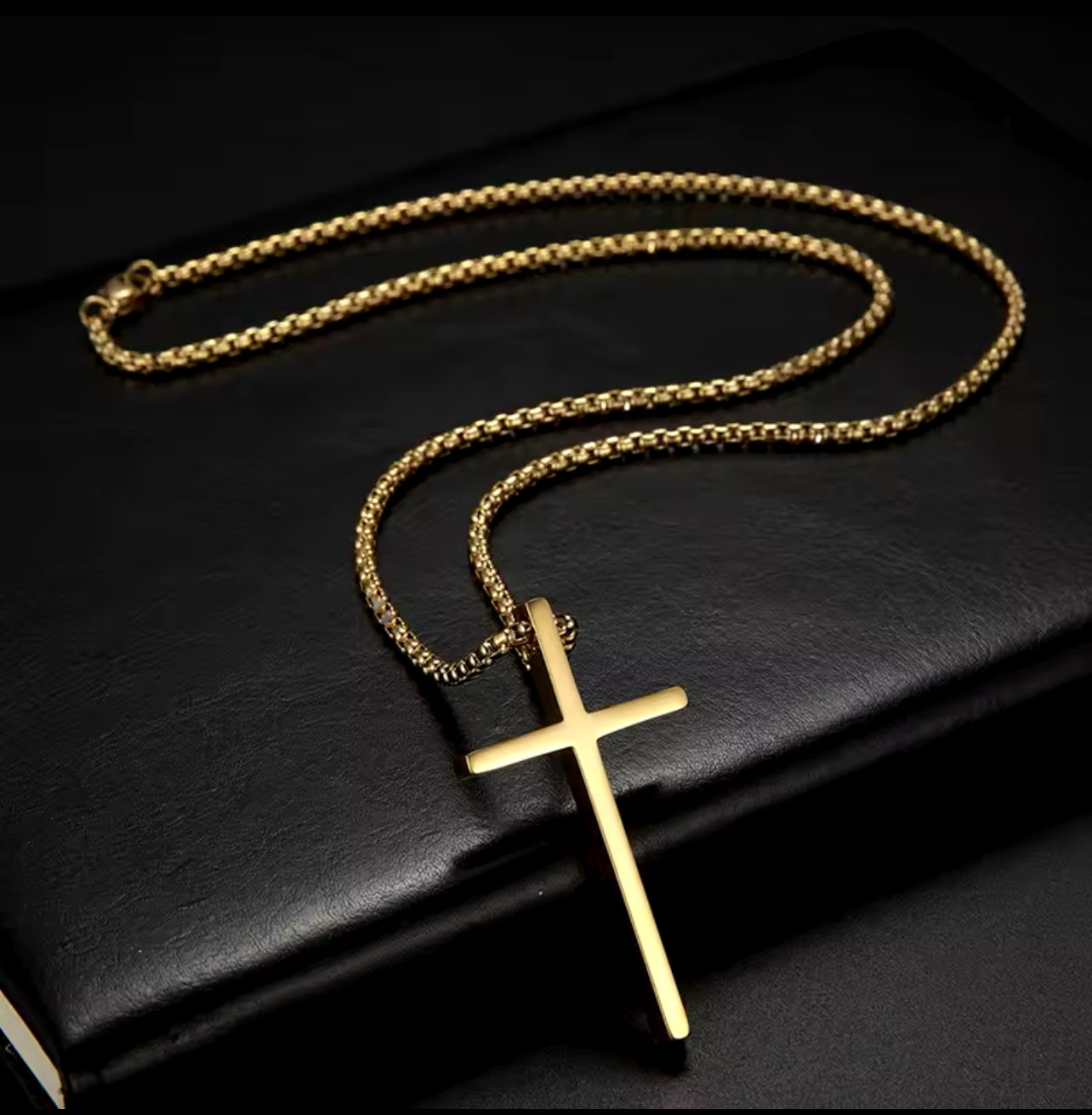 Collier Croix Acier Élégant