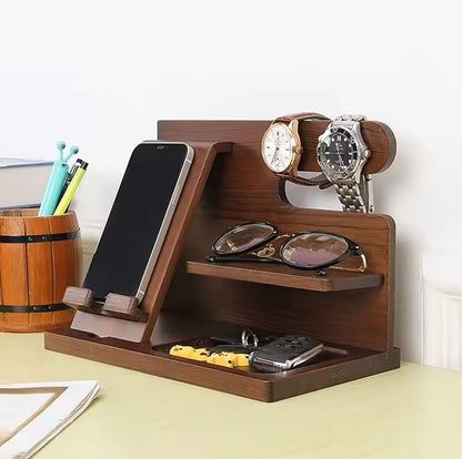 Support multifonction pour téléphone portable en bois