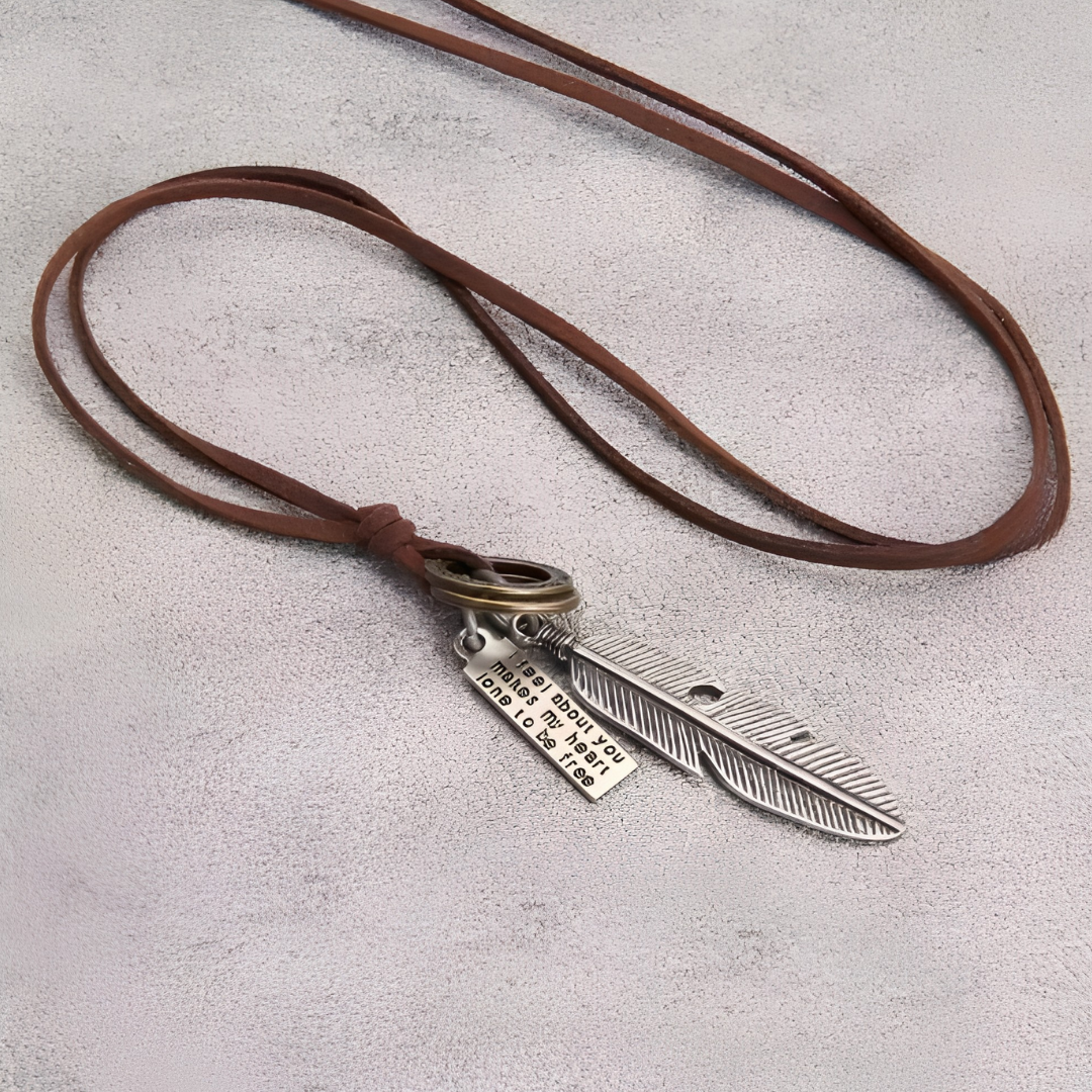 Collier Plume Vintage